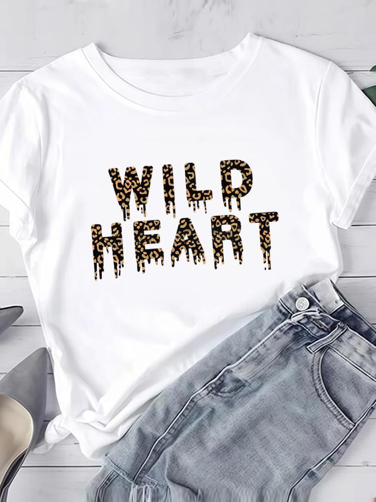 (Asiatische Größe) Liebe Druck Kleidung T-Shirt Damen Mode Tee Top Frau Druck Weiblich Kurzarm Grafik-T-Shirts