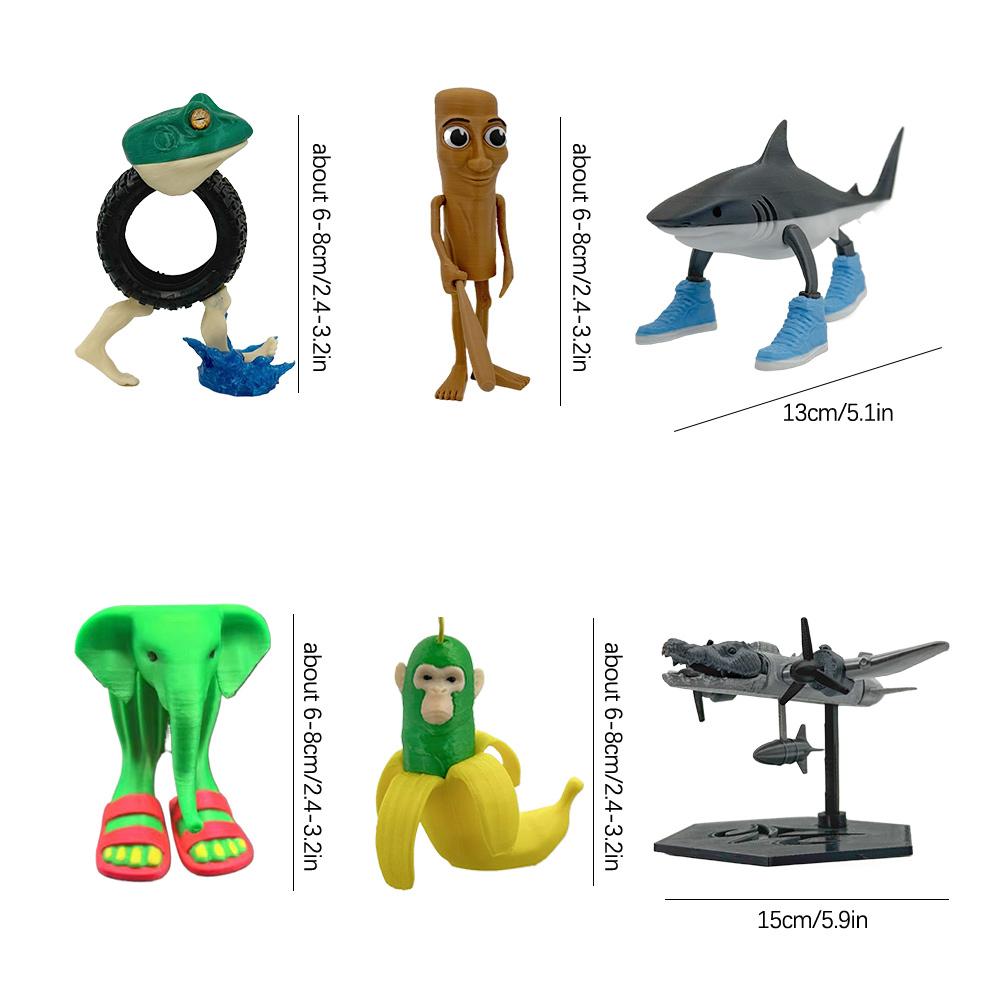 Chaveiro Boneco Tung Tung Tung Sahur Impresso em 3D Figura Sahur Brinquedo para Decoração de Mesa de Escritório em Casa Modelo Tralalero Tralala Brinquedos Presentes