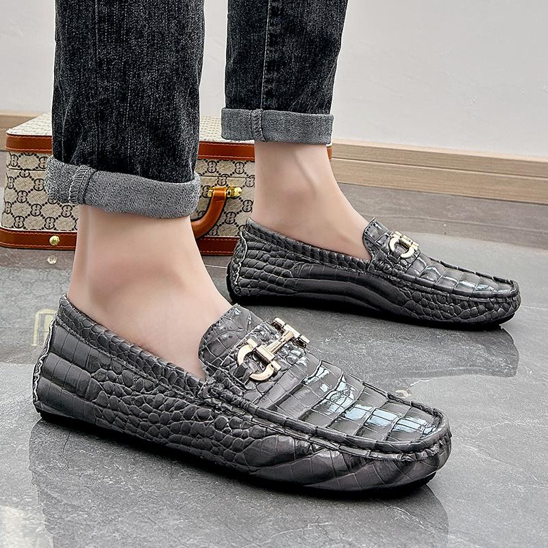 Pacecraft Shoes|39-48 5Colors Office Loafer Single Shoes For Man Comfy Driving Soft Comfortable Boat Shoes With Metal