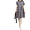 Mid-Length Korean Style Loose Plus Size Maternity Shirt Dress - Short Sleeve Summer Wear