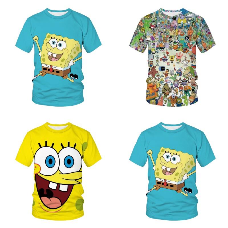Cute 3d Spongebob Squarepants Cartoon T-shirt For Boys And Girls