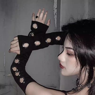 Buckle Street Dance Sleeves Metal Rivet Punk Style Sleeves New Fingerless Gloves  Motorcycle Riding