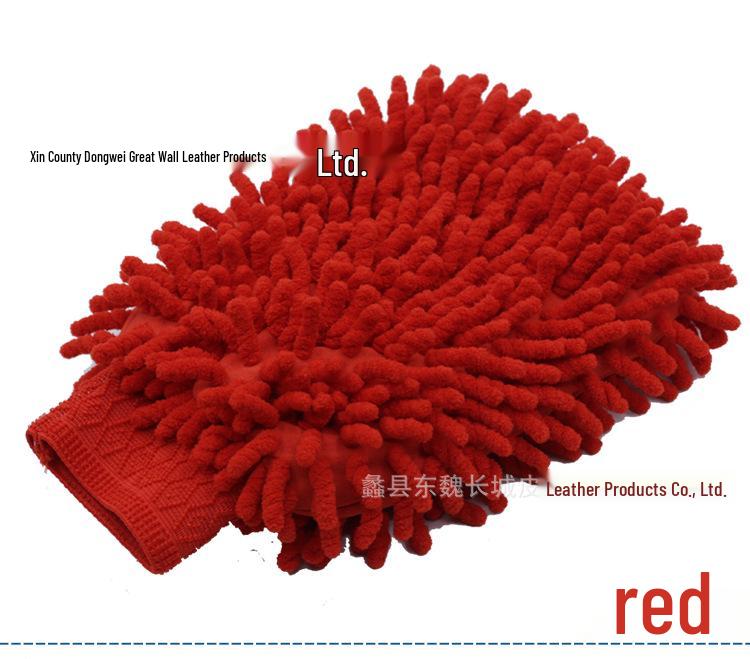 Dual-Sided Chenille Coral Fleece Car Wash Gloves