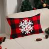 Snowflakes Print Christmas Plaid Pillowcase INS Style Square Throw Pillowcover Rectangle Christmas Tree Cushion Cover Sofa/Bed