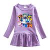 Korean Style Girls' Cartoon Mesh Dress - Long Sleeve Princess Outfit for Spring/Autumn 2025