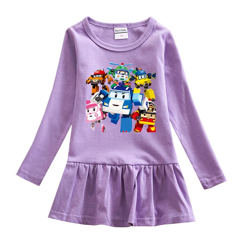 Korean Style Girls' Cartoon Mesh Dress - Long Sleeve Princess Outfit for Spring/Autumn 2025