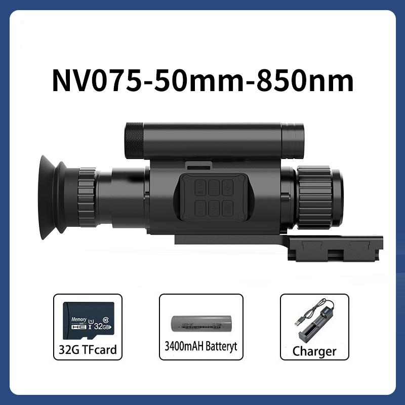 Nv075 Outdoor High-Definition 1080P Day And Night Recording Dual-Purpose 940/850nm Infrared Laser Night Vision With A 25/35/50mm Lens For Aiming