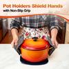 5 Pack Pot Holders for Kitchen Heavy Duty Hot Pads, Hot Pads for Kitchen,8 Inch Square Potholders for Cooking, Baking & Grilling (Black)