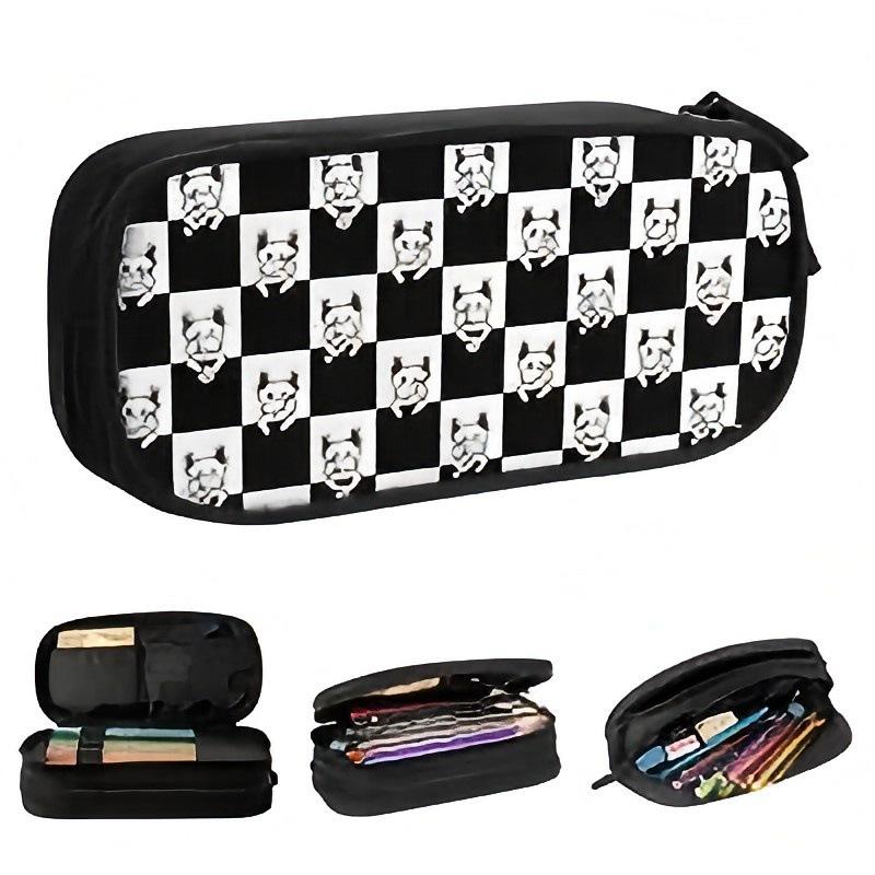 Student Zipper Pencil Case Polyester, Double Pencil Case Stationery Case Pencil Case Wish