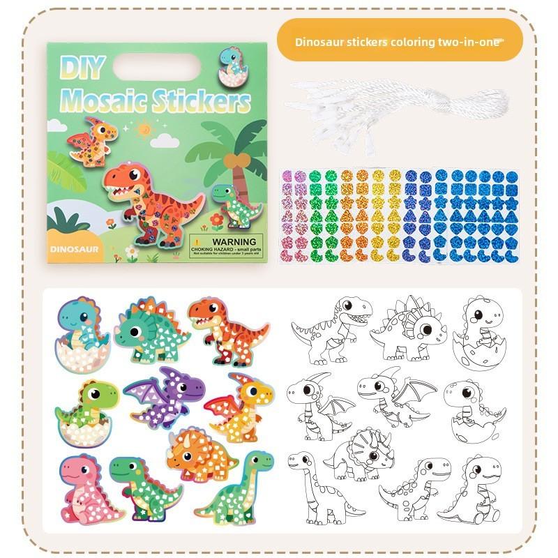 Childrens Mosaic Art Book For Kids Age 3 To 6 With Diy Creative Coloring And Sticker Fun