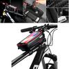Durable Waterproof Bicycle Cycling Bike Front Top Tube Frame Bag With Tpu Touch Screen Phone Holder Case