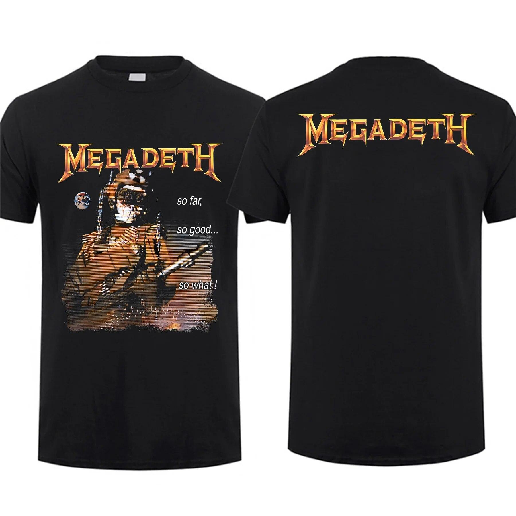 

2023 Модные футболки унисекс Футболка большого размера Дышащая футболка So What Vintage Tracklist Черная от Megadeths Уличная одежда с графикой S-3XL M