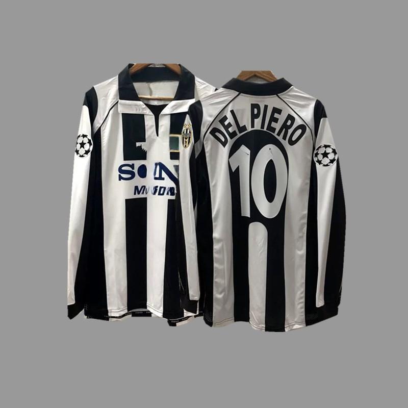 Retro Long Sleeve Football Jersey - Beckham Zidane Messi Ronaldo Classic Soccer Shirt