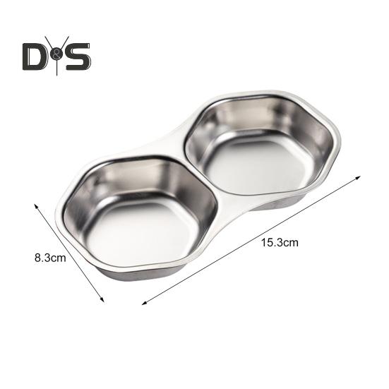 Såsfat i rostfritt stål Stapelbart Lätt att rengöra Hexagon Triangel Ovalformad kryddplatta