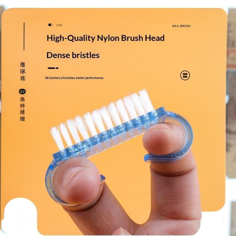 Colorful Soft Nail Cleaning Brushes Dense Bristles Ergonomic Non-Slip Handle for Daily Hand Foot Nail Care