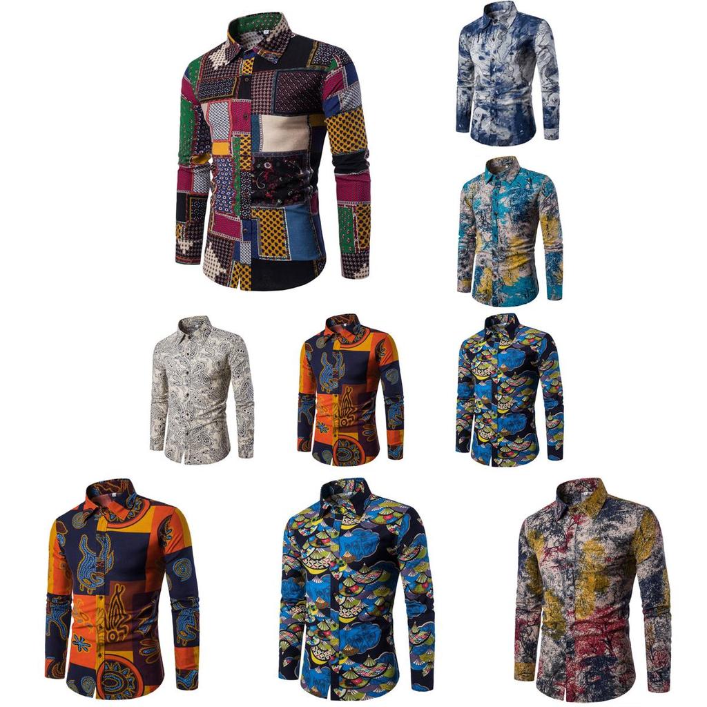 Fashion Mens Summer Casual Dress Shirt With Vibrant Floral Design And Comfortable Cotton Blended Fabric