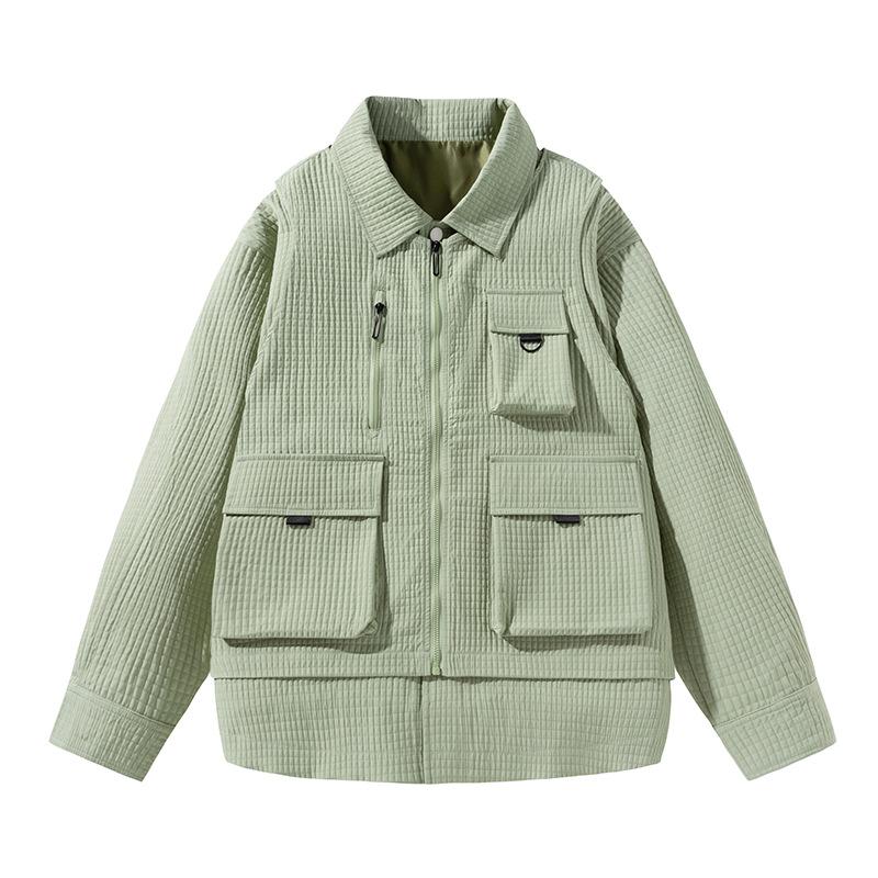 

Осенняя новая съемная куртка из двух частей с лацканами, мужская в корейском стиле, модные топы, повседневная, для мужчин и женщин 3XL