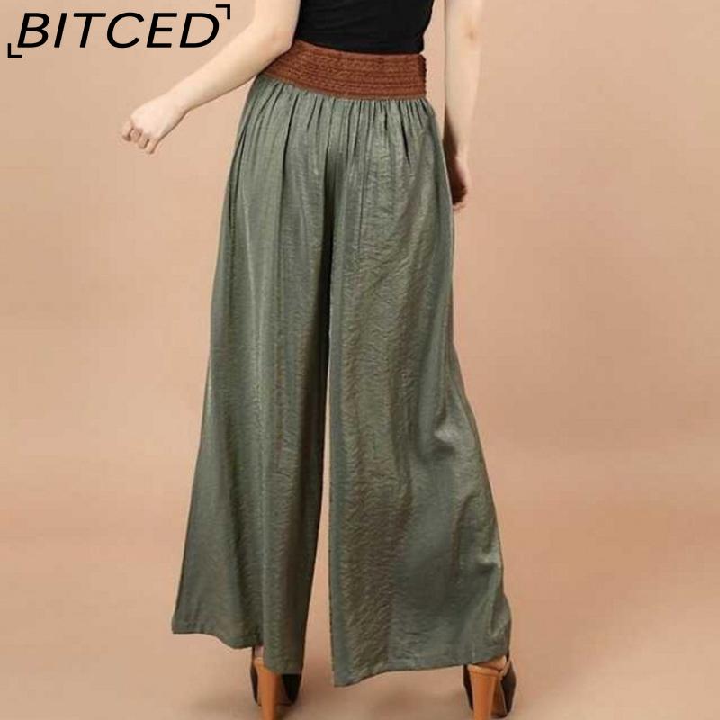 BITCED Women's Fashion Casual Solid Color Print Pants & Capris