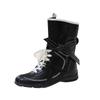 Luxury Vintage Booster Boots Women's Fall Autumn Winter Boxing Frosted Leather Lace-up Ankle Boots Zapatos De Mujer Hot Selling