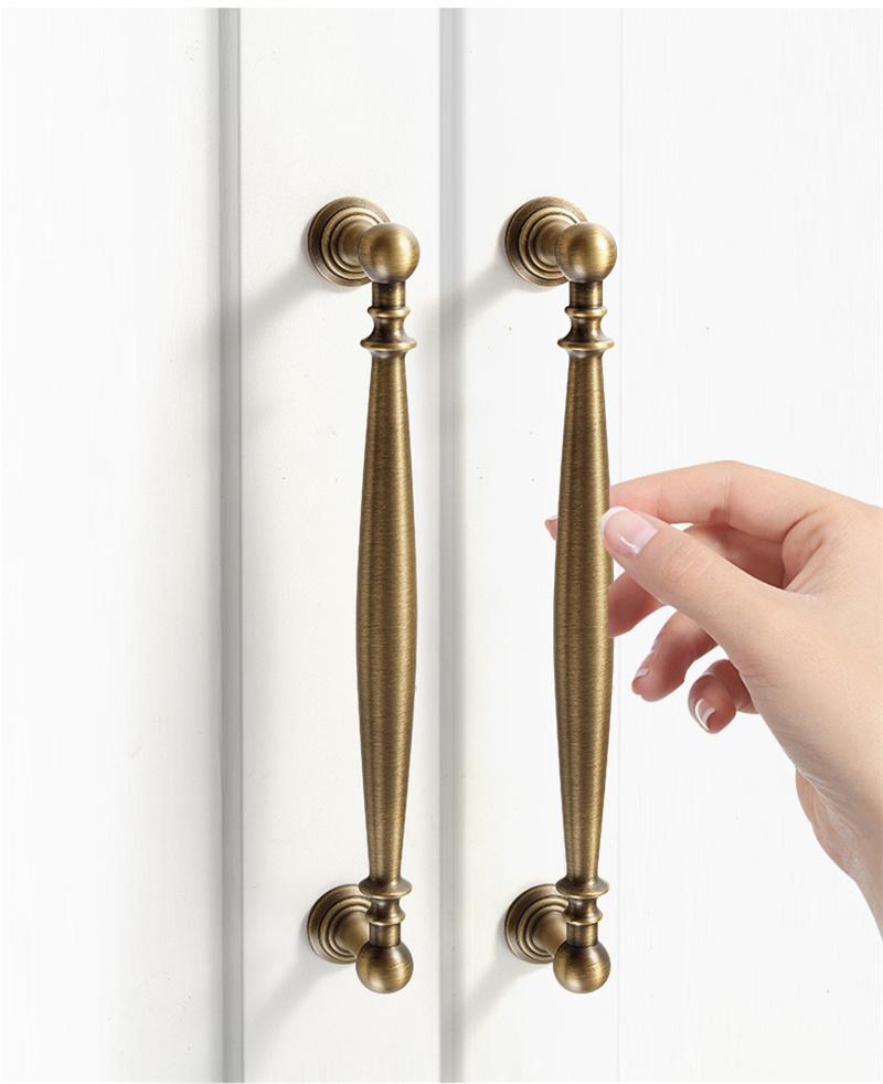 Vintage Brass Furniture Pull Handles Bronze Long Bar Cabinet Door Handles Drawer Knob For Kitchen Wardrobe Cupboard Pulls