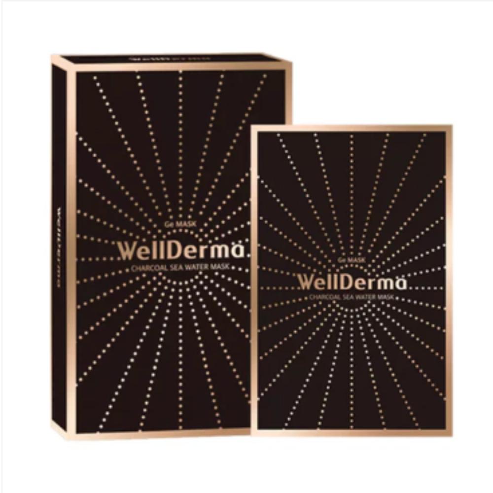 WellDerma / Ge Charcoal Sea Water Mask / 10ea / Pore Purifying & Deep Hydrating / Made in Korea