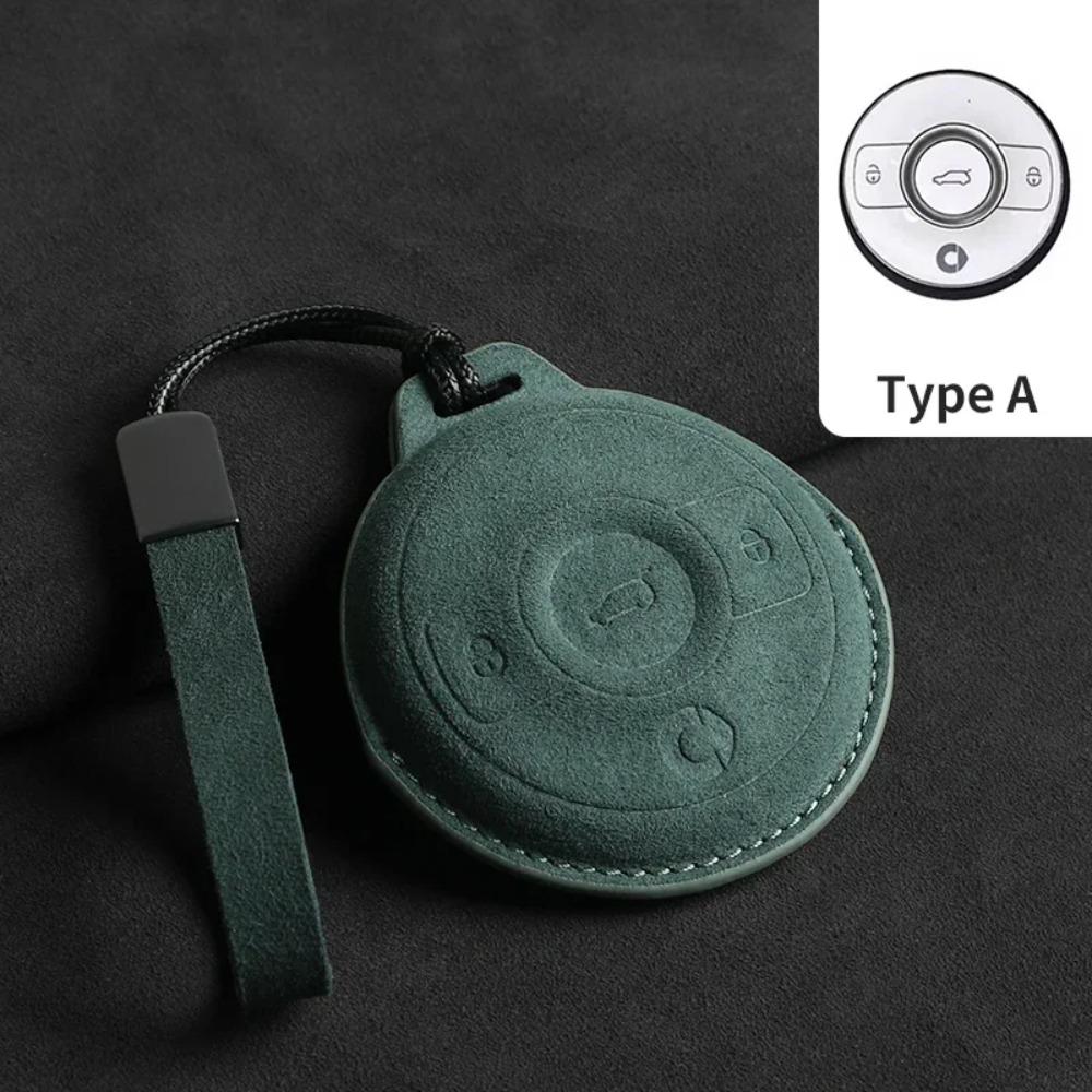 Car Key Case Cover Protector Holder Shell for Mercedes Benz SMART Fortwo 1 BRABUS 1 for SMART Suede Key Case for Car Keyring