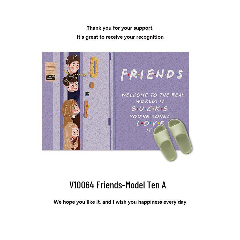 Friends TV Show Large Entrance Mat: Silk Loop, Dirt-Resistant, Wash-Free, Non-Slip, Cuttable