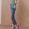 Maxza Wide Banding High Waist Semi Bootcut Denim Pants Zc10ql401on