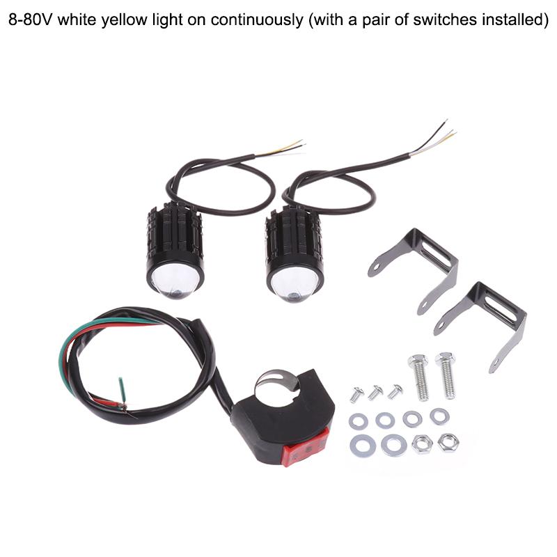 Led Motorcycle Spotlight With Switch Super Bright Motorcycle Led Explorers Headlight Projector Fisheye Lens Led Moto Fog