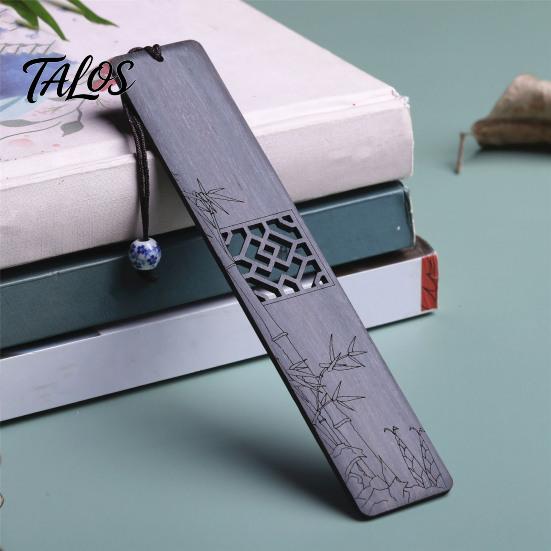 Origineller Lesezeichen Holz Lesezeichen, Handgefertigter Hohlholz Seitenmarkierer mit Perle, Chinesischer Buchstil Dekoratives Lesezubehör, Geschenk für Liebhaber,