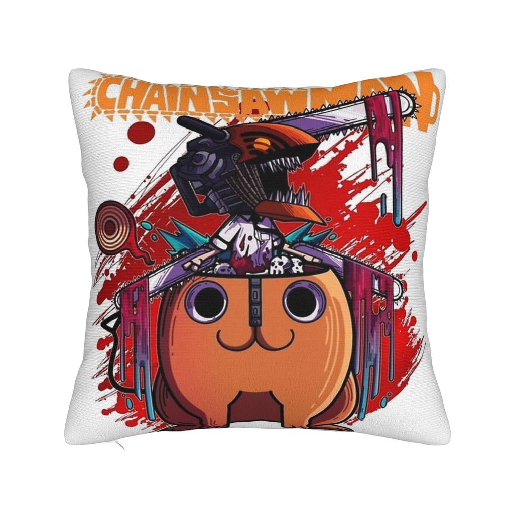 Chainsaw Man Movie Fighting Pillow Cover Square Cushion Cover Fashion Pillow Case For Sofa Home Decoration