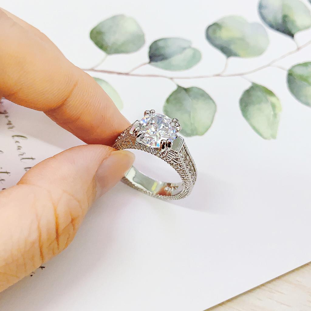 Wedding Rings For Women Classic AAA+ Cubic Zirconia Silver Couples Lovers Finger Ring Jewelry DWR606