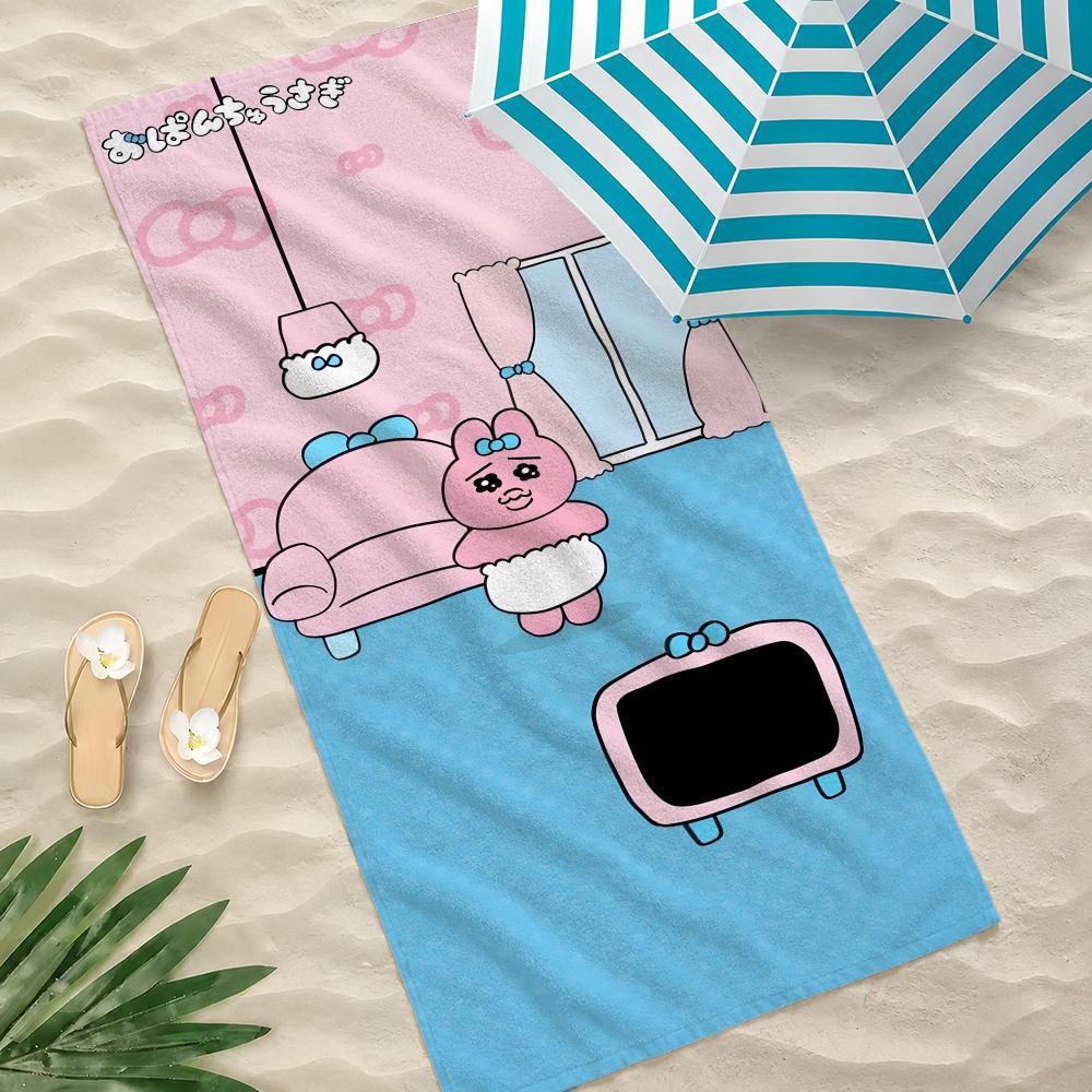 O-opanchu anime cute U-usagi Towel Towel Soft Pool Gift For Travel Gym Shower Camping Quick Dry Sports Large Beach Towels