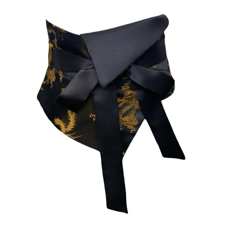 

Stylish Oriental Waist Belt With Gold Dragon Pattern Design Adjustable Waist Cincher Chinese Styles Girdle for Festival 1