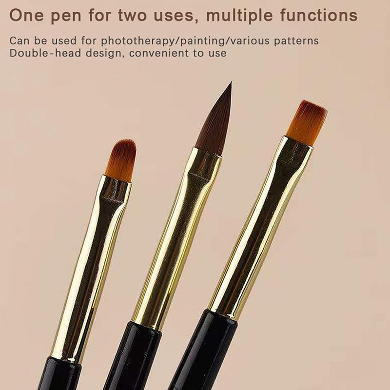 French Stripe Nail Art Liner Brush Set Tips Ultra-tynne linje tegnepenn Dual End UV Gel Malebørster Manikyrverktøy