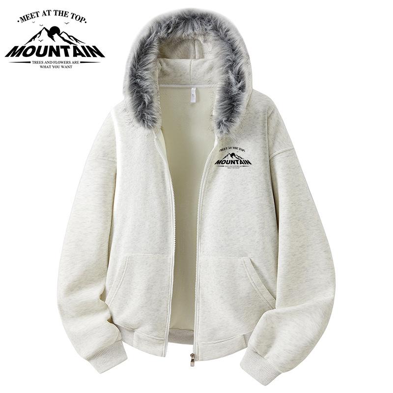 

Men Women Cardigan Hooded Sweatshirt Spring Autumn Outdoor Running Sport Cardigan Jacket Outdoor Warm Casual Sweatshirt 2XL білий