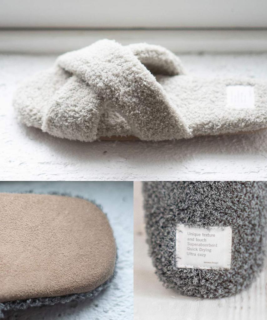 Sarasa Design Terry Cloth Room B2C Pile Antibacterial and Odor Resistant Sizes cm and Men's Slippers, Cloth, (Warm Gray, 23.0 24.0 cm)