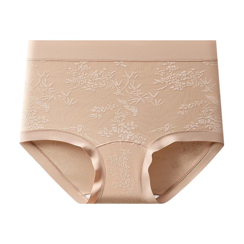Big Size Ladies Spring and Summer New Style Relief Pure Cotton with Long Crotch High Waist No Mark Briefs
