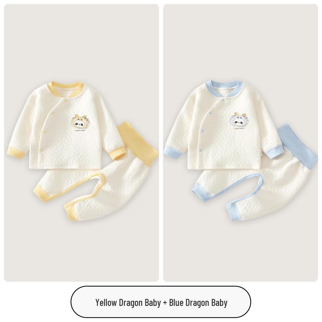 Jingqi Baby Autumn High-Waist Warm Cotton Clothes Set for Boys and Girls