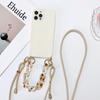 Case For Xiaomi Redmi Note 15 14 13 POCO X7 X6 F7 F8 Mi 15T 14T Pro Marble Chain Crossbody Silicon Strap Lanyard Cover