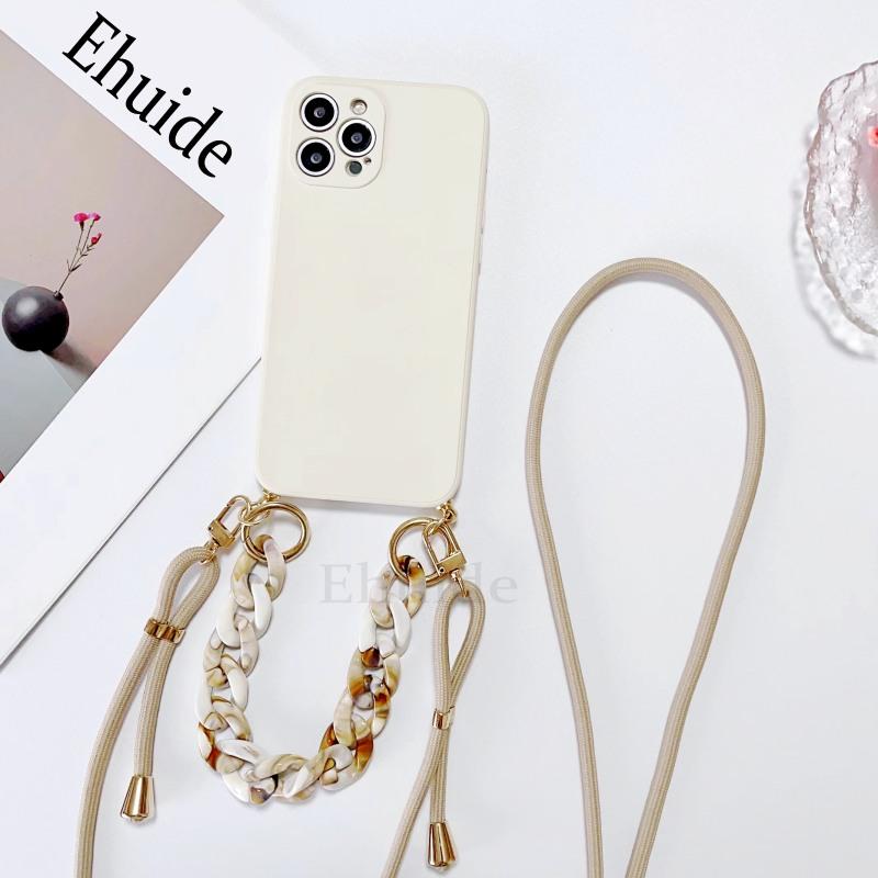 

Marble Chain Case For OPPO Find X5 Lite X8 Pro Realme 12 C65 C67 C63 Reno 12F 11F 10 Crossbody Strap Lanyard Bracelet Soft Cover Find X8 Pro&Case & Strap