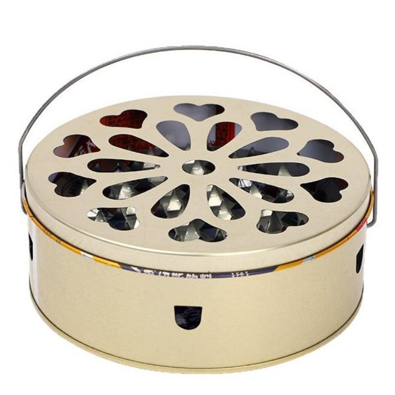 Stainless Steel Mosquito Coil Tray with Lid Anti-scald Mosquito Coil Box Portable Indoor Mosquito Coil Tray