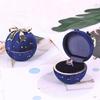 Stylish Round Rings Presentation Holder Round Bowknot Embellished Rings Case Soft Liner Rings Jewelry Display Holder Box