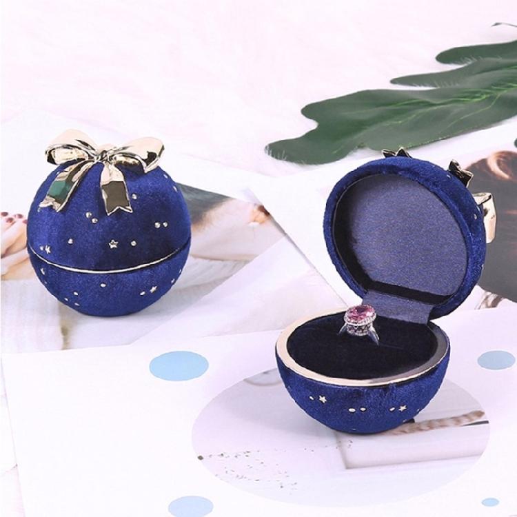 Stylish Round Rings Presentation Holder Round Bowknot Embellished Rings Case Soft Liner Rings Jewelry Display Holder Box
