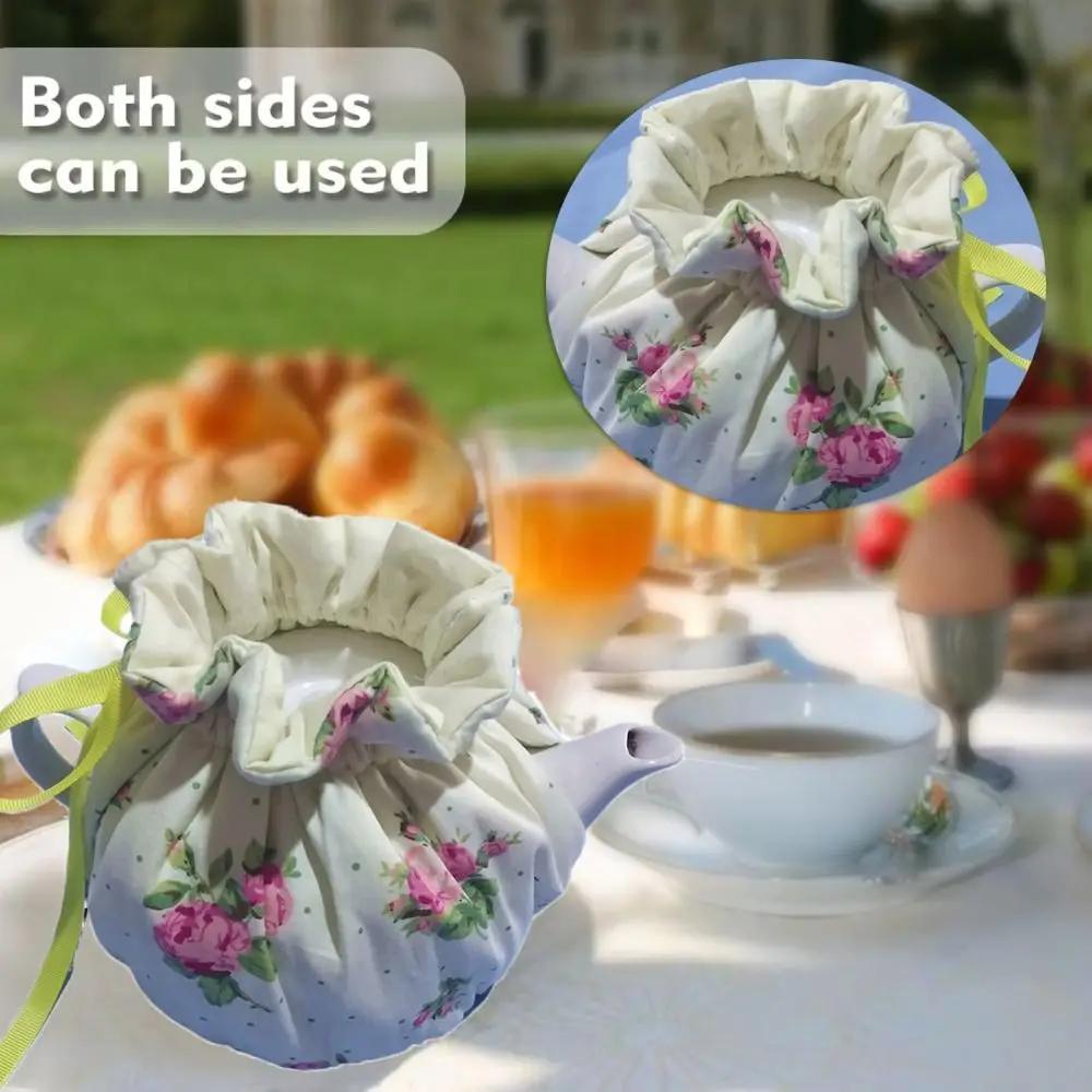 Insulation Tea Cosy Fabric Keep Warm Teapot Dust Cover Table Decorative Accessories Breakfast Warmer Teapot Cover Home Kitchen