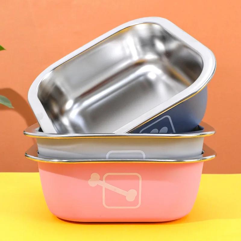 Non-slip Dog Bowls for Small Medium Large Dog Feeder Bowls and Drinkers Stainless Steel Pet Feeders Pets Dogs Accessories