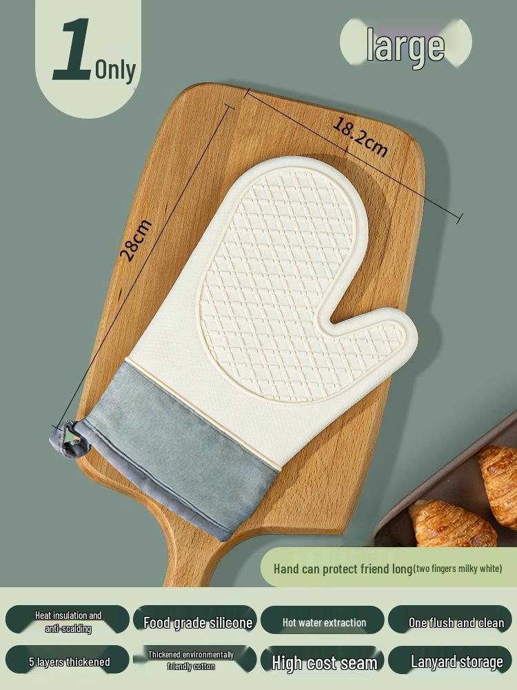Heat-Resistant Silicone Oven Gloves - Anti-Scald, High-Temp Safe for Baking & Microwave Use