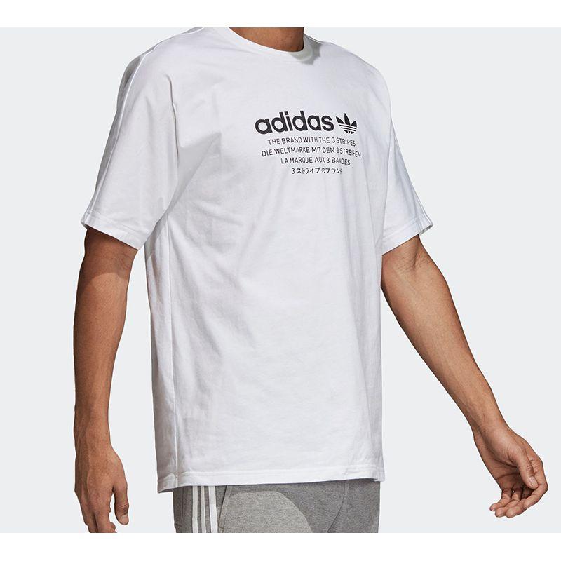 Adidas Originals Trefoil Language Logo Short Sleeve T-Shirt Men Tops White DH2288