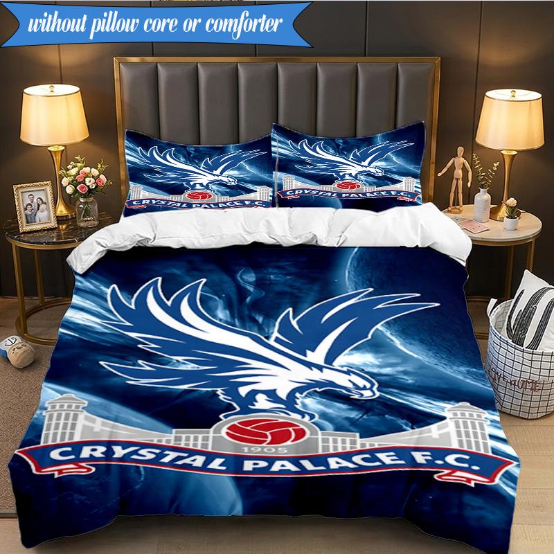3PCS Crystal Fc Crest Printed Soft Bedding Set,Including 1pc Duvet Cover And 2pcs Pillowcases Perfect for Bedroom, Dormitory, Fan gift