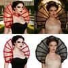 Gothic Lace Victorian Stands up Collar Baroque Queen Collar Adult Lace Neck Piece with Openwork Layers and Tall Back Shape for Stage Looks, Photo